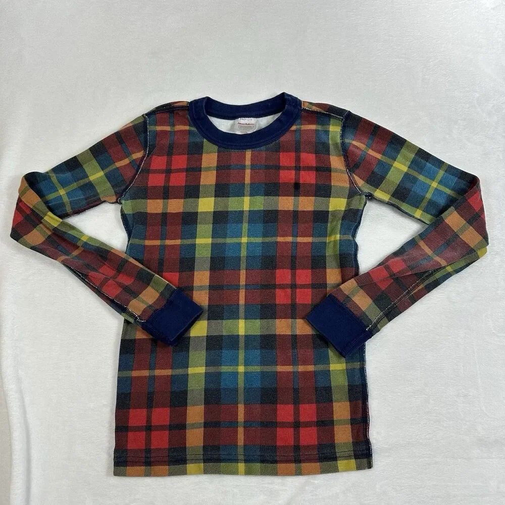 Hanna‎ Andersson Organic Cotton Plaid Pajama Top Kids Size 12 Long Sleeve